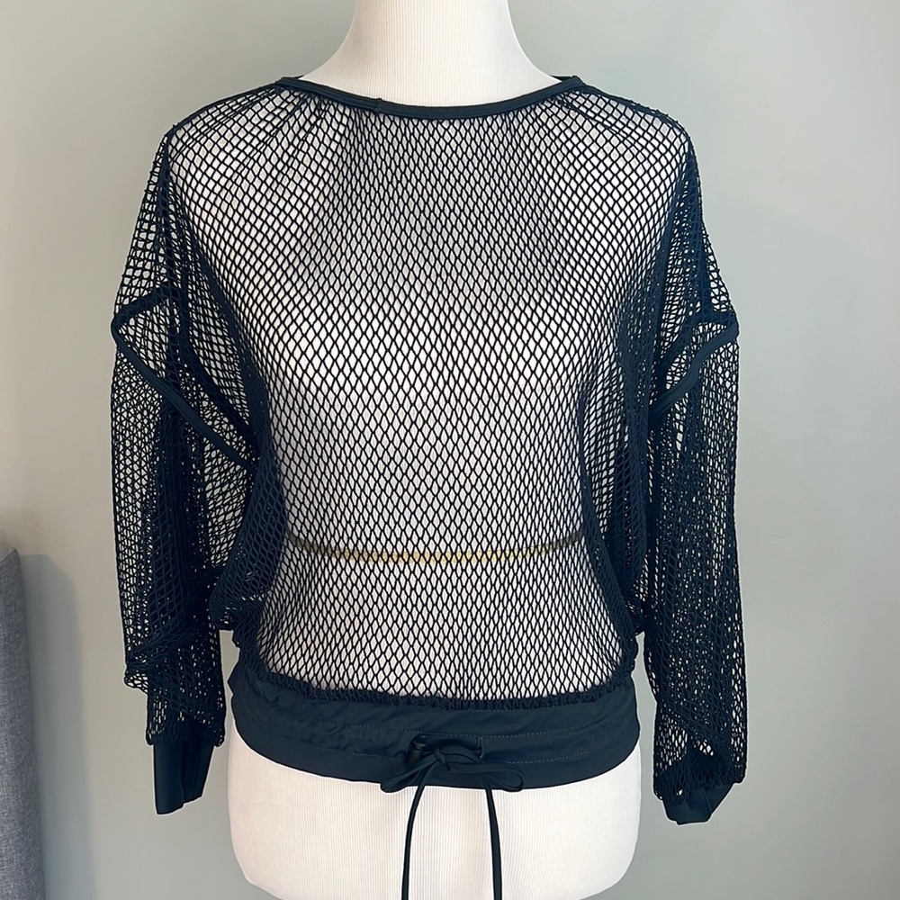 Tribe Kelley Navy Mesh Top Size OS